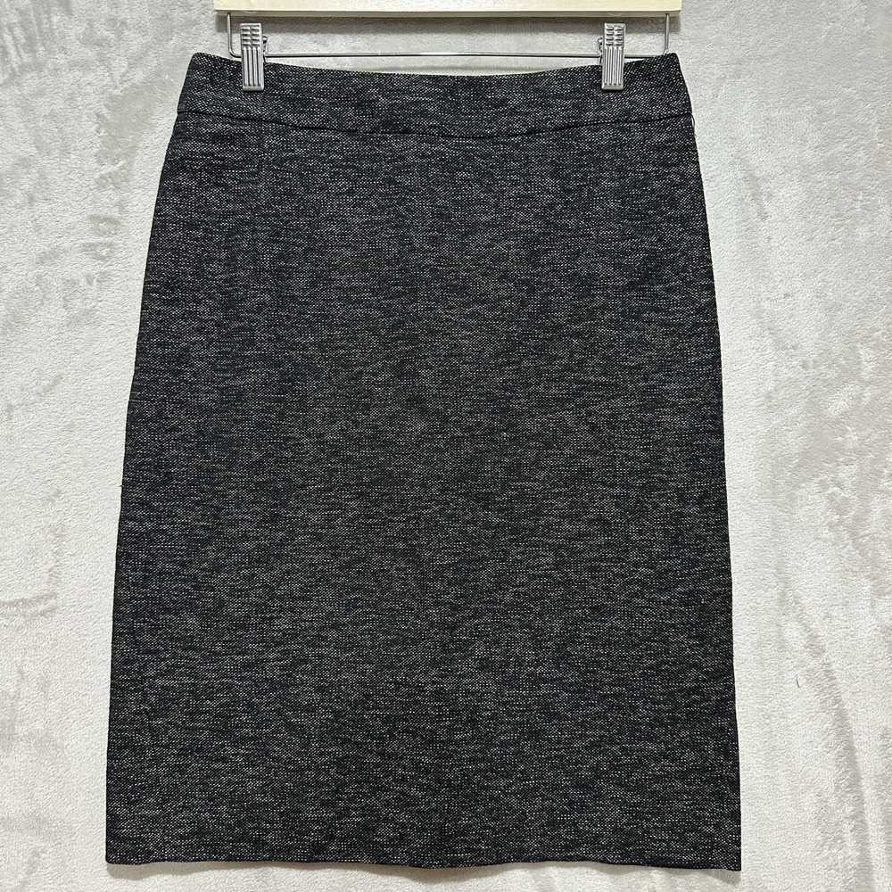 Theory Joanie K Virgin Wool Pencil Skirt Women's Size 10 Charcoal Back Zipper